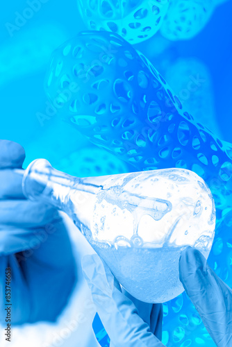Probiotic background. Flask...