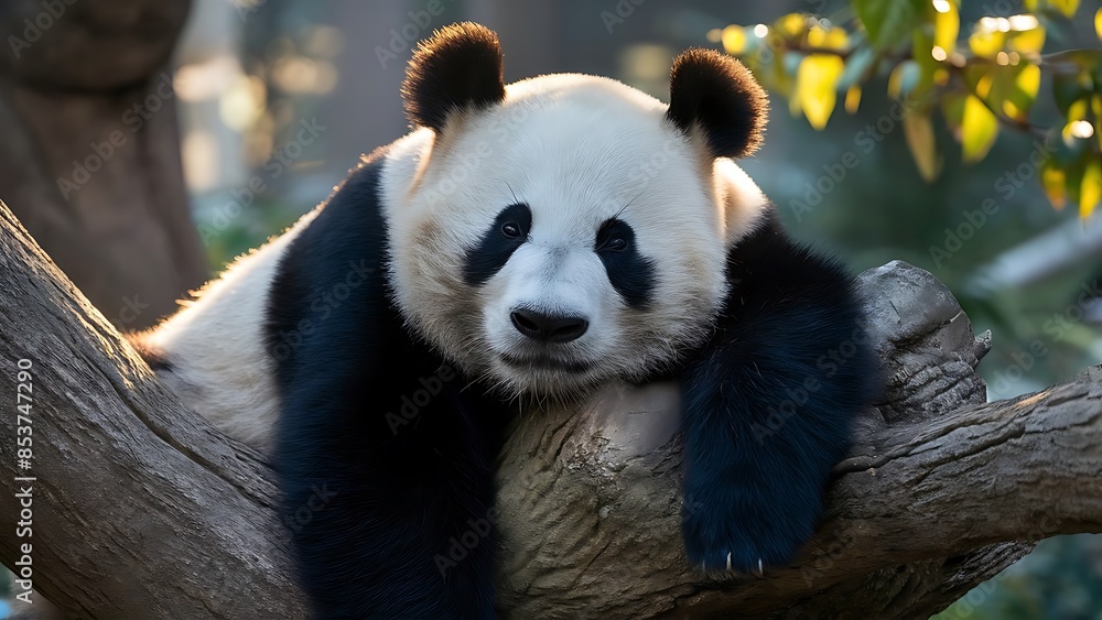 Fototapeta premium Lazy Panda Bear(High Quality Wallpaper Wild Photography)