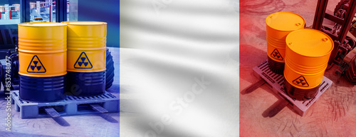 Flag of France. Barrels wit...