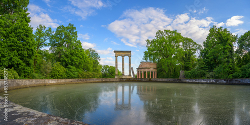 Obraz na płótnie Potsdam, Germany - May 11, 2024: Panorama of the Ruins of the so-called Ruinenberg established 1748 w salonie