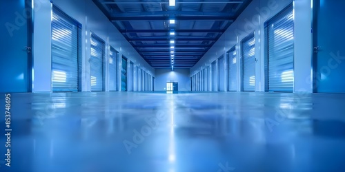 Interior Perspective of a Spacious Cold Storage Warehouse Featuring Refrigerated Bulk Storage. Concept Cold Storage Warehouse, Refrigerated Bulk Storage, Interior Perspective, Spacious Layout photo