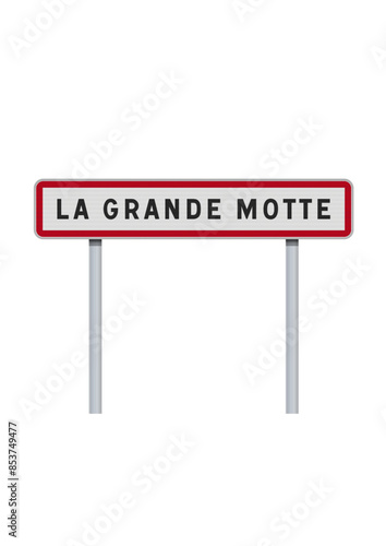 Panneau d'entrée de la ville de La Grande-Motte (Hérault) en vectoriel