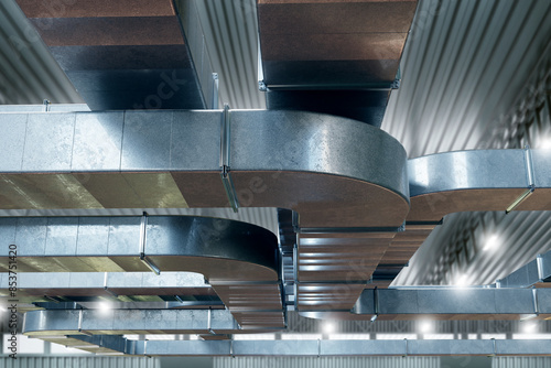 Tableau sur toile Ventilation pipes under ceiling