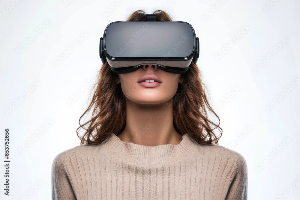 Woman Using VR Headset Woman Using VR Headset