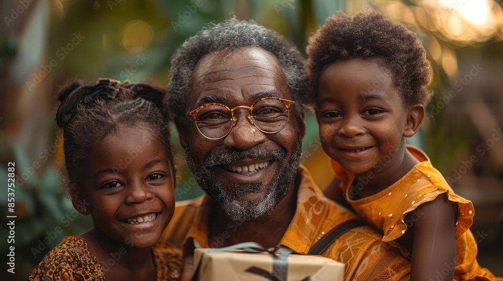 Dads receive surprise gifts from their children on Father's Day, showing their love and gratitude. Dads receive surprise gifts from their children on Father's Day, showing their love and gratitude.
