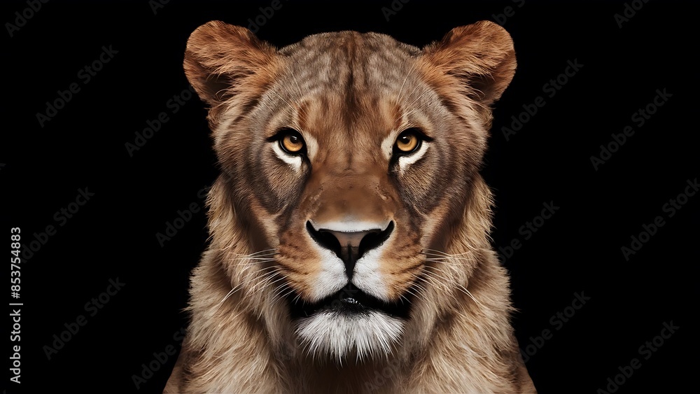 Portrait lion on the black Background. (High Quality Wallpaper Wild Photography) Portrait lion on the black Background. (High Quality Wallpaper Wild Photography)