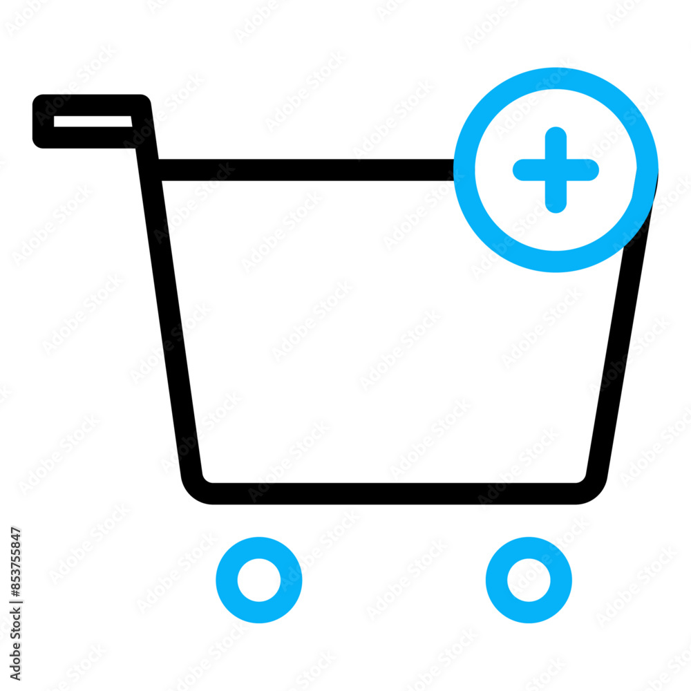 Fototapeta premium Shopping cart outline color icon vector for mobile app, website, logo and presentation design.