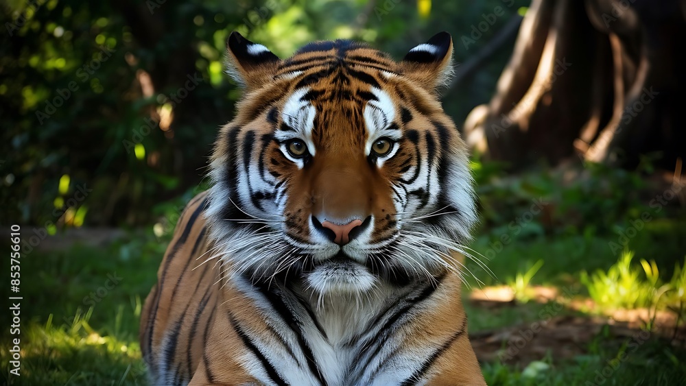 Fototapeta premium Portrait of a Confident Tiger (High Quality Wallpaper Wild Photography)