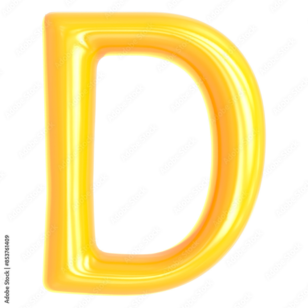 Gold Font D 3D Render Gold Font D 3D Render
