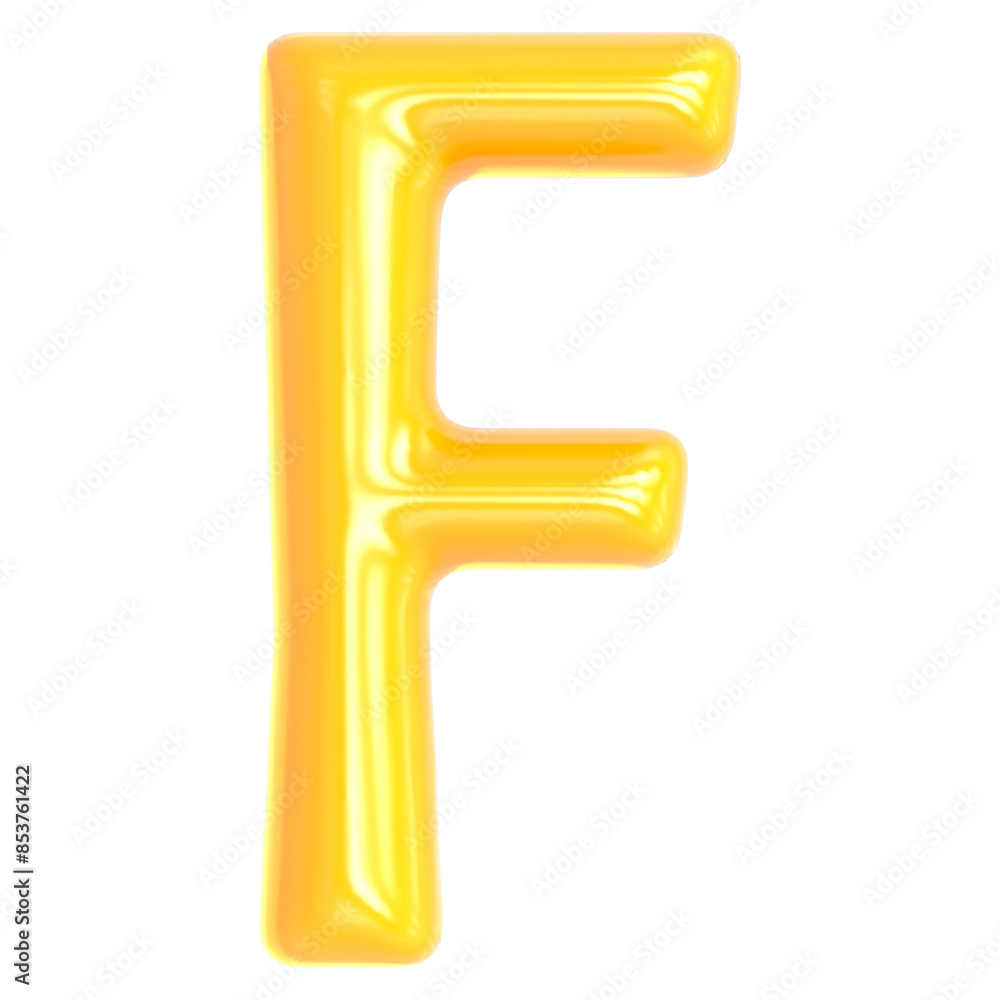 Gold Font F 3D Render Gold Font F 3D Render