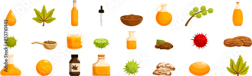 Castor oil obtaining process presenting with green plant seeds and liquid cosmetic product in bottles and jars