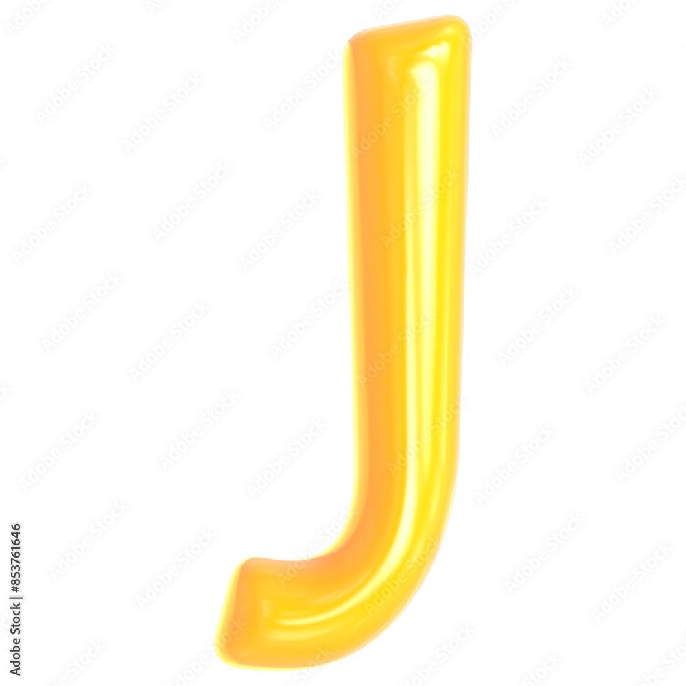 Gold Font J 3D Render Gold Font J 3D Render