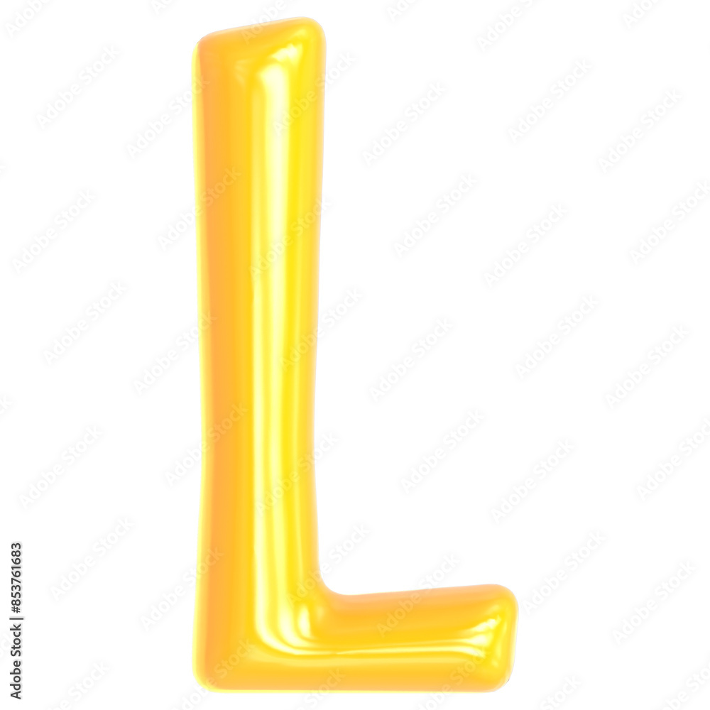 Gold Font L 3D Render Gold Font L 3D Render