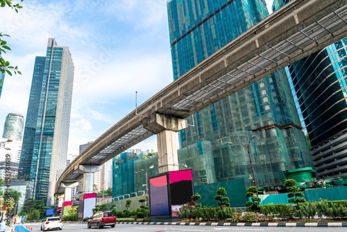 Photography Overhead Railway system,running through Kuala Lumpur city center,Malaysia