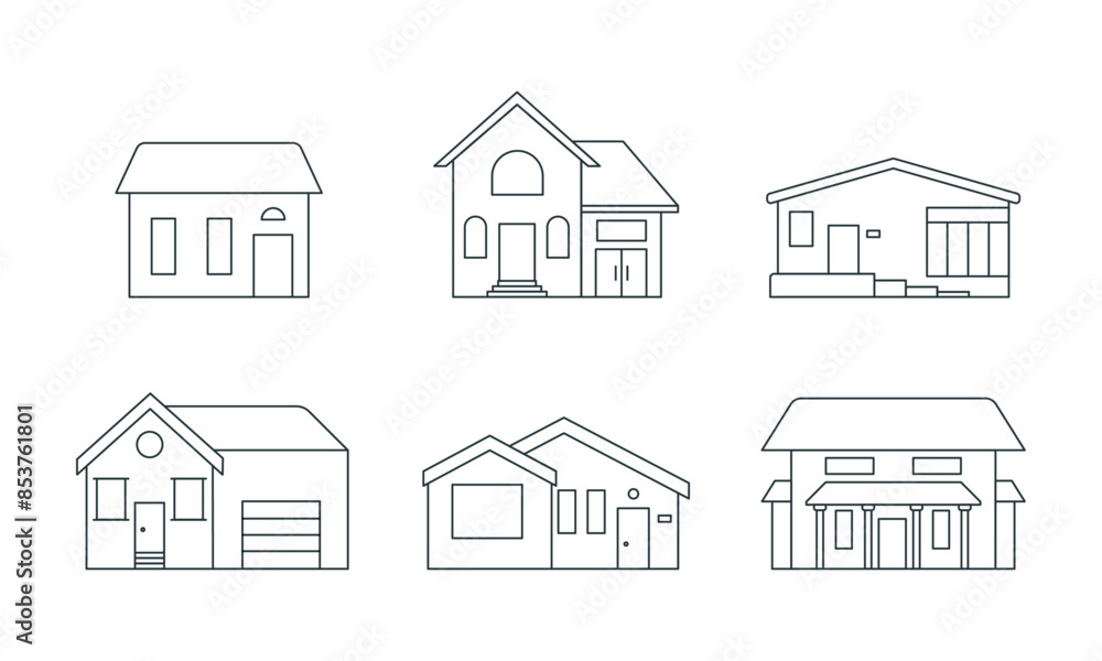 House Vector / Home outline icon / Building vector line houses. House Vector / Home outline icon / Building vector line houses.
