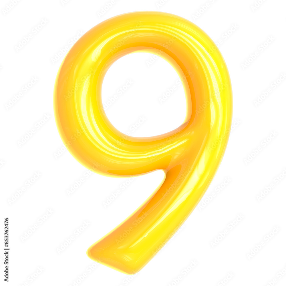 Gold Number 9 3D Render Gold Number 9 3D Render