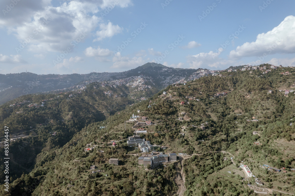 Obraz premium Aerial View In Shimla, Himachal Pradesh, India.