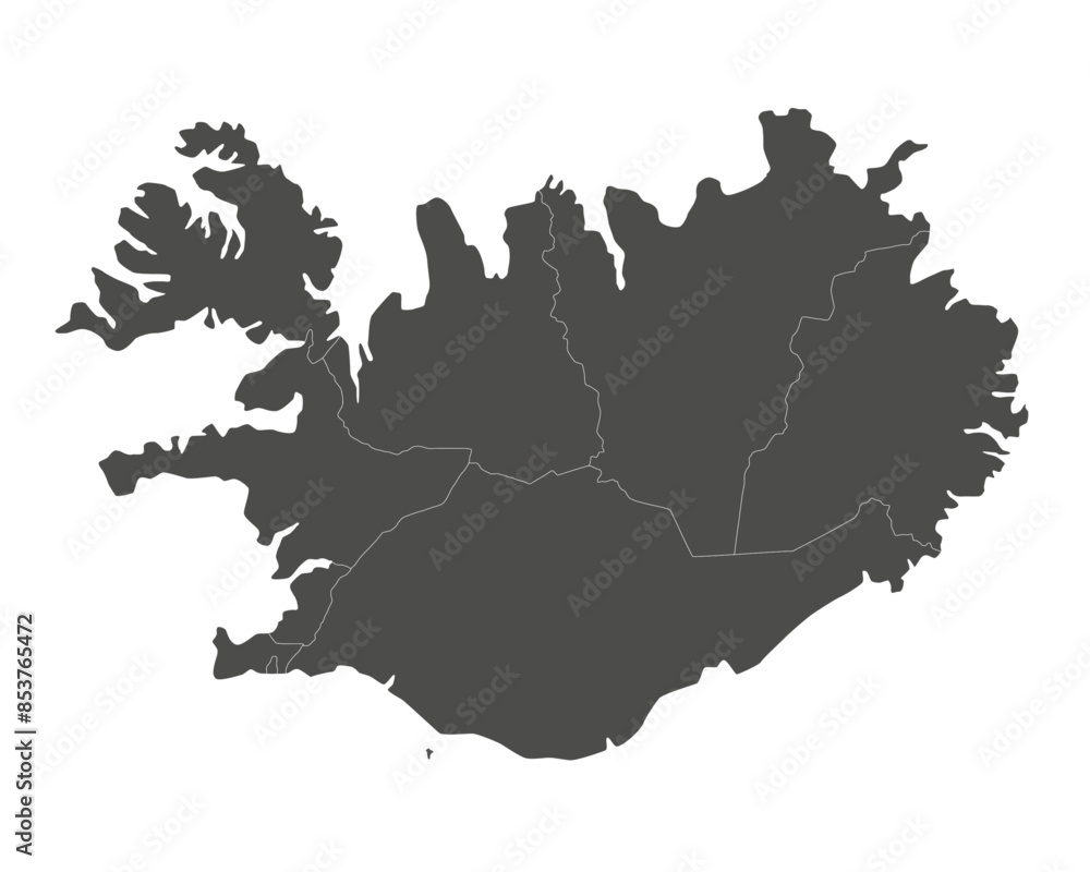 Vector blank map of Iceland with regions and administrative divisions. Editable and clearly labeled layers. Vector blank map of Iceland with regions and administrative divisions. Editable and clearly labeled layers.