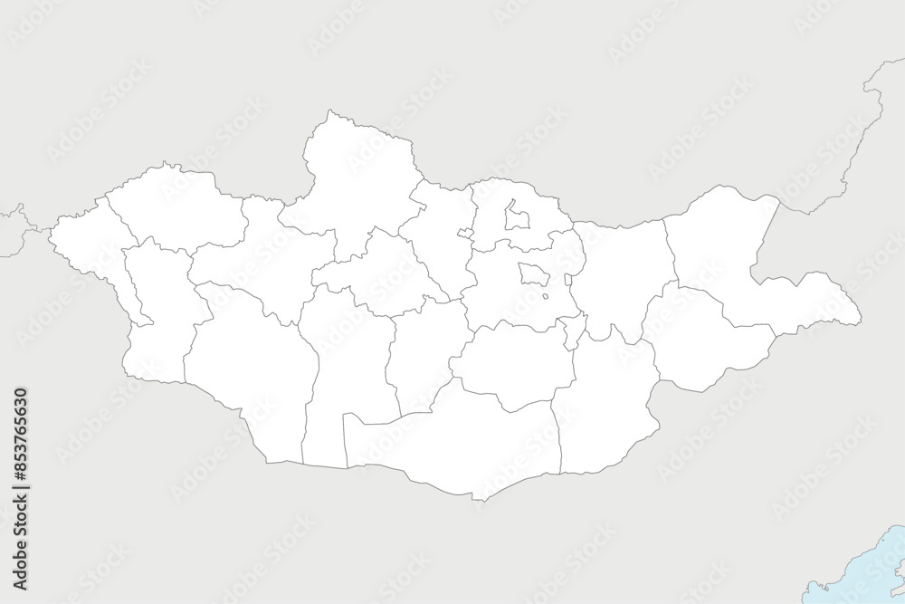 Vector regional blank map of Mongolia with provinces and administrative divisions, and neighbouring countries and territories. Editable and clearly labeled layers. Vector regional blank map of Mongolia with provinces and administrative divisions, and neighbouring countries and territories. Editable and clearly labeled layers.
