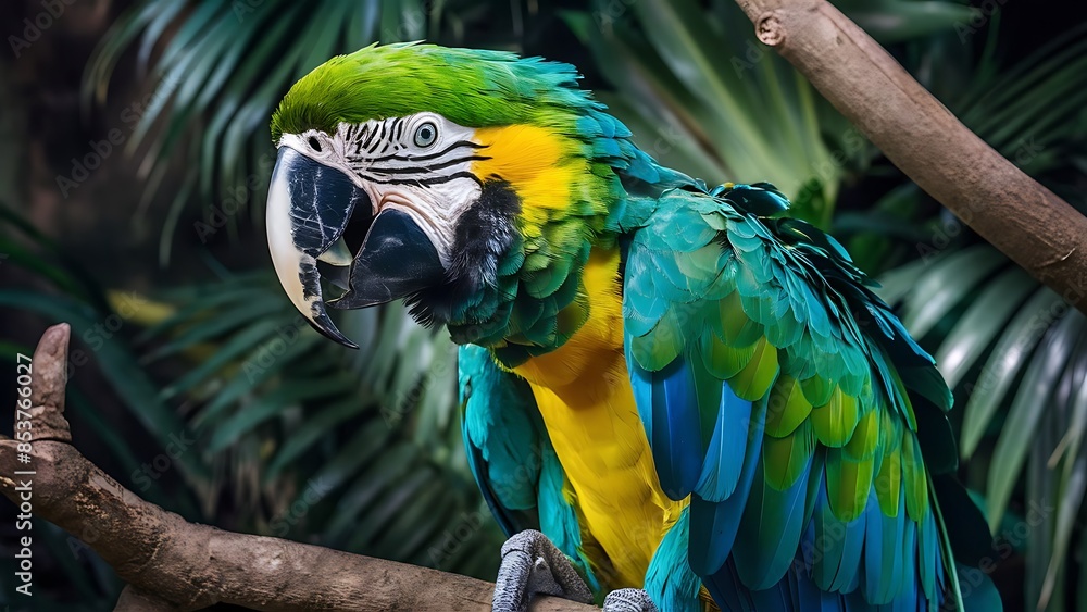 Obraz premium Wild green macaw parrot (High Quality Wallpaper Wild PhotoGraphy)