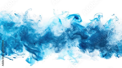 Cerulean Blue Smoke Burst Outline Transparent AI generated