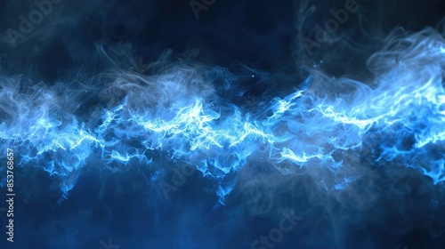 Electric Azure Smoke Explosion Border Transparent AI generated