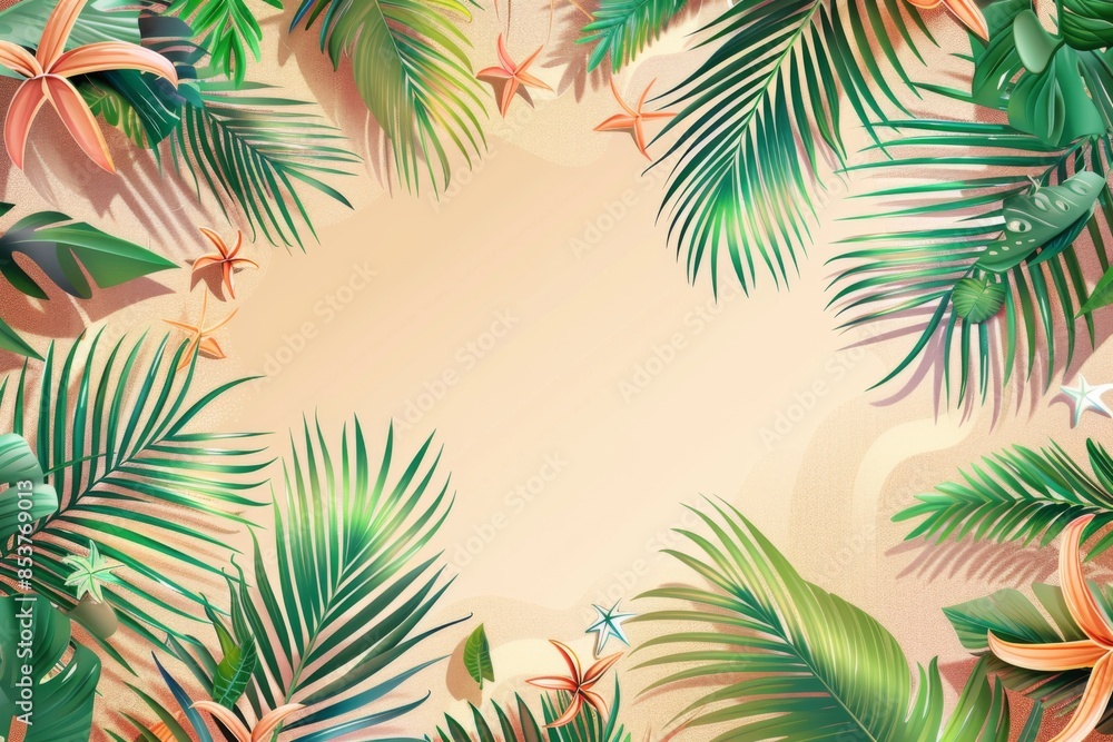 Summer Background illustration created with Generative AI