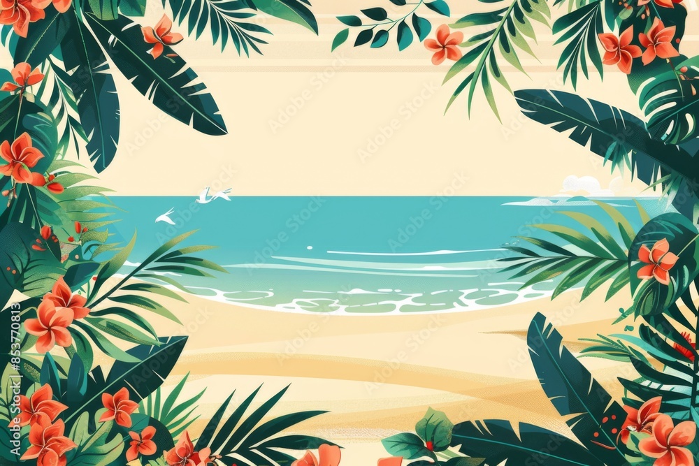 custom made wallpaper toronto digitalSummer Background illustration created with Generative AI