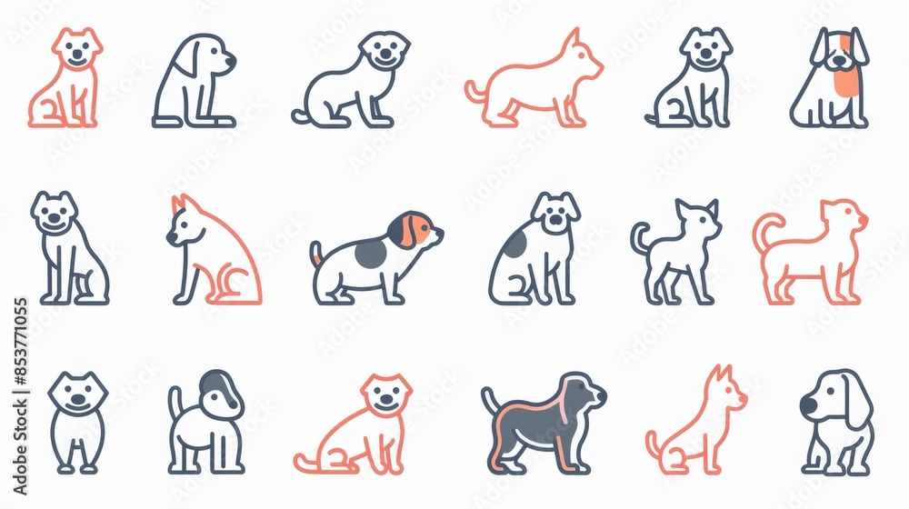 Vector illustration collection of cute dog Vector illustration collection of cute dog
