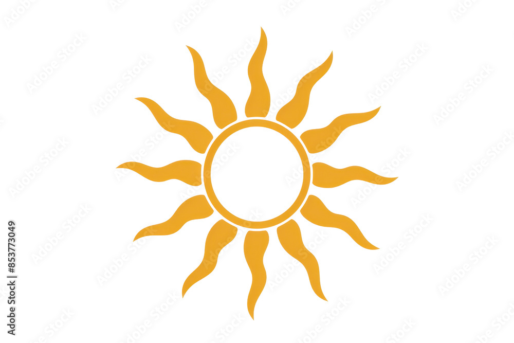 Abstract sun icon with curved rays in a golden color. Symbolizes warmth, energy, sunlight, and positivity. Perfect for digital designs. Abstract sun icon with curved rays in a golden color. Symbolizes warmth, energy, sunlight, and positivity. Perfect for digital designs.