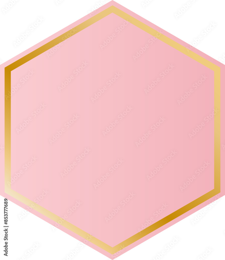 Golden hexagon pink background border Golden hexagon pink background border