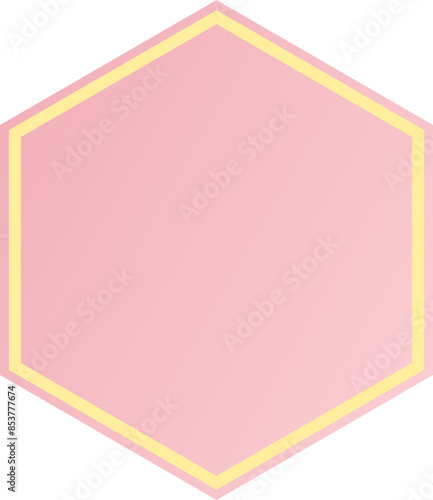 Golden hexagon pink background border