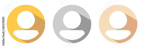set of gold, silver and bronze membership icons. profile symbol. trendy design isolated on white background