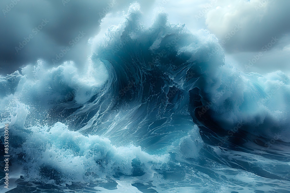 Powerful Ocean Wave during Storm - Majestic Seascape Powerful Ocean Wave during Storm - Majestic Seascape