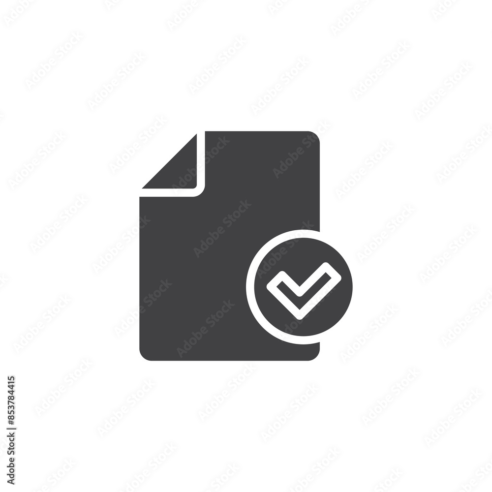 Document file with check mark vector icon Document file with check mark vector icon