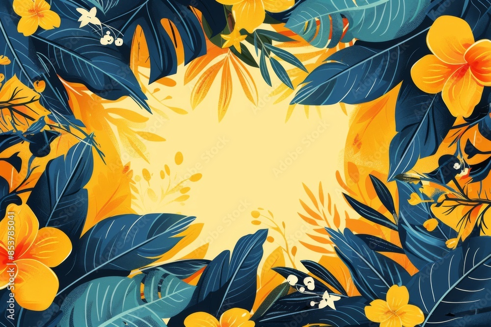 Summer Background illustration created with Generative AI Summer Background illustration created with Generative AI