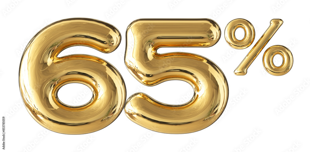 65 Percent Off Sale Gold Number 3D 65 Percent Off Sale Gold Number 3D