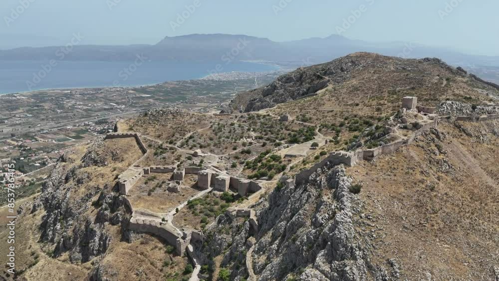 Acrocorinth fortress, Upper Corinth, the acropolis of ancient Corinth Peloponnese, Greece Acrocorinth fortress, Upper Corinth, the acropolis of ancient Corinth Peloponnese, Greece