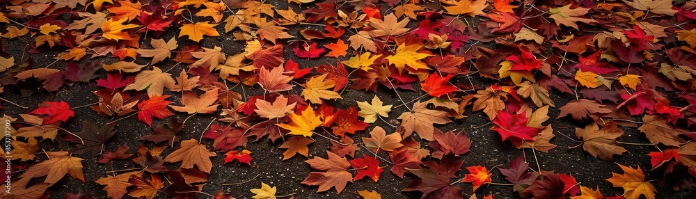 Beautiful autumn leaves scattered on the ground in vibrant colors of red, orange, and yellow. Perfect for seasonal and nature-themed projects. Beautiful autumn leaves scattered on the ground in vibrant colors of red, orange, and yellow. Perfect for seasonal and nature-themed projects.