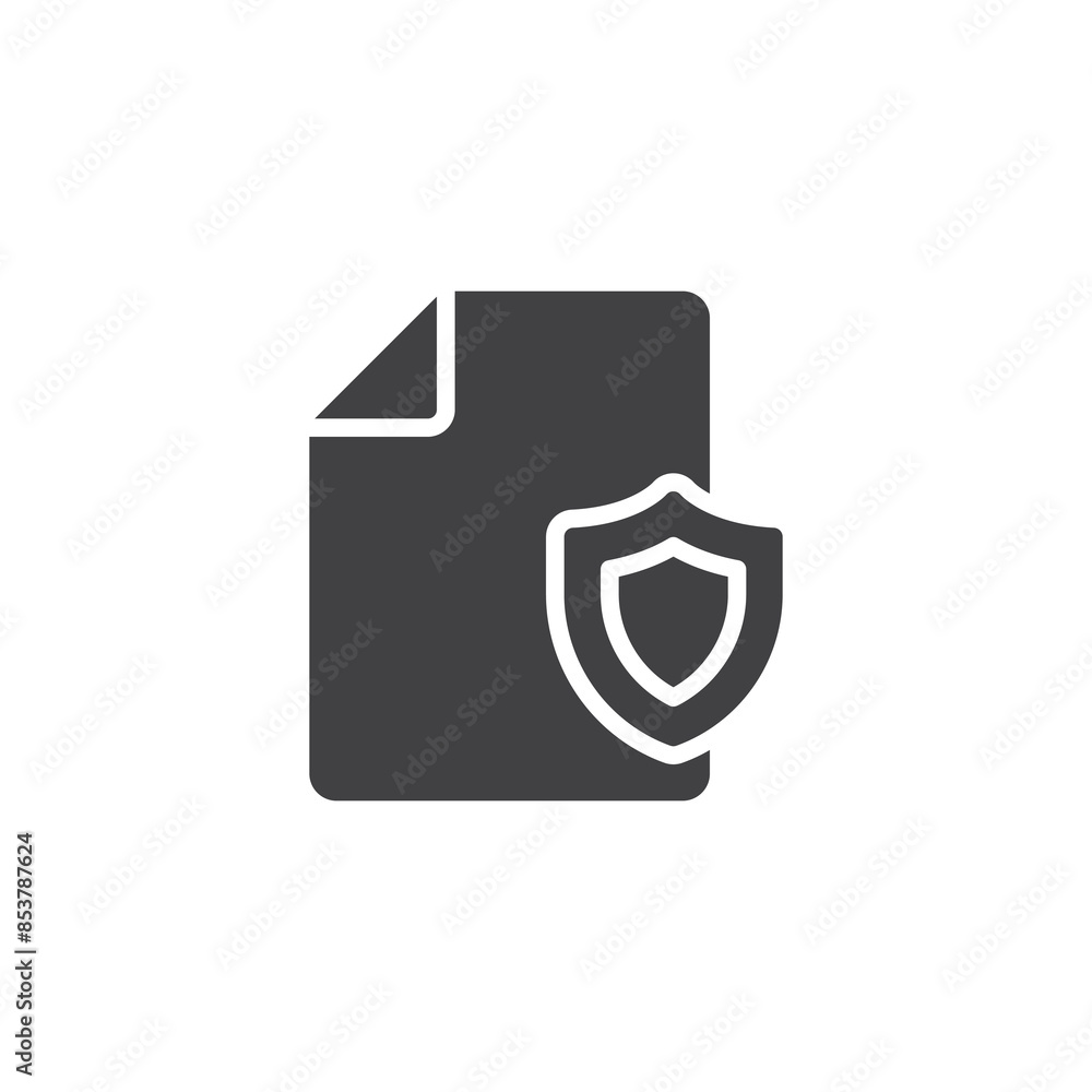 Document file with shield vector icon Document file with shield vector icon