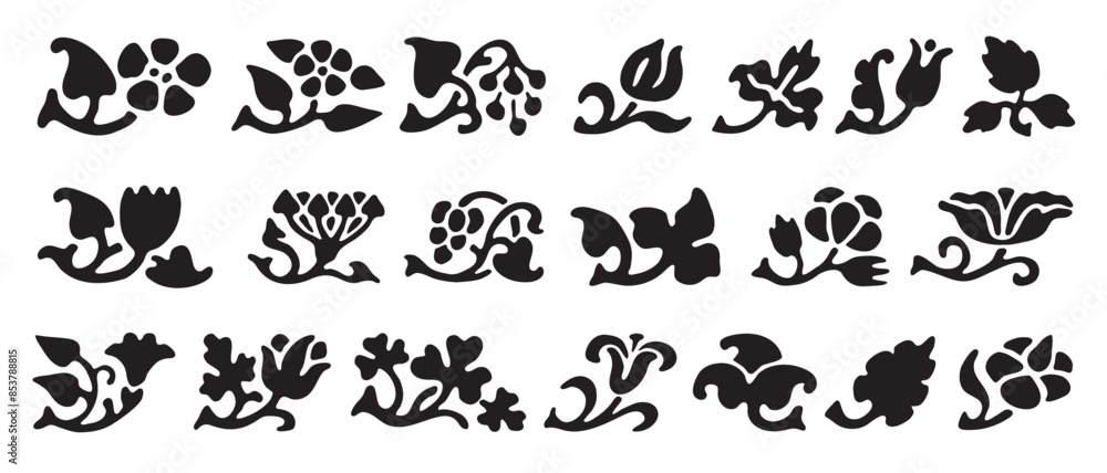 Floral symbol. Mark section break in a book icon Floral symbol. Mark section break in a book icon