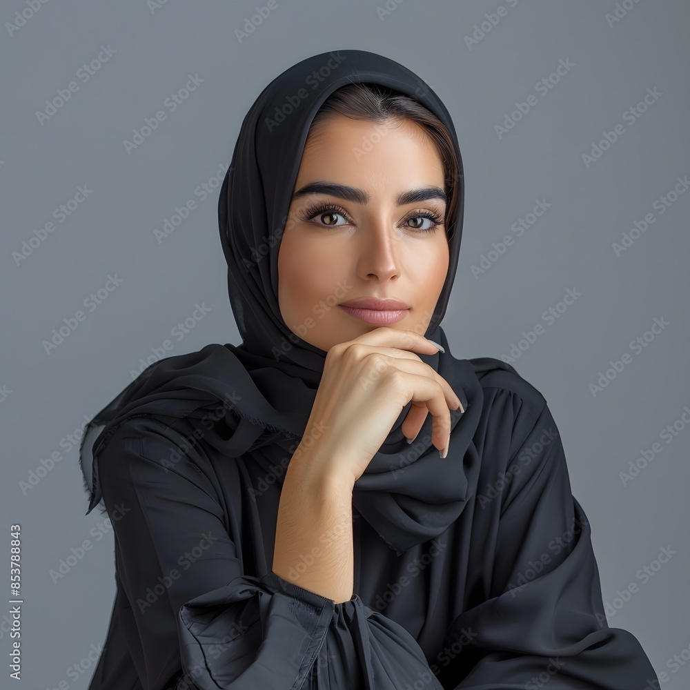 Portrait of a Young Woman in a Black Hijab Portrait of a Young Woman in a Black Hijab