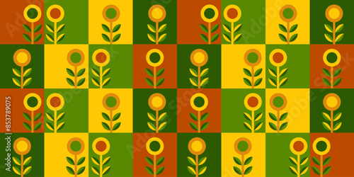 geometric flower plant. vector design. abstract illustration , Bauhaus