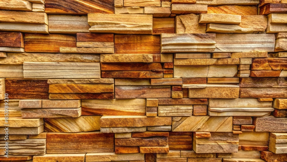 A pattern of layered sandstone pieces, their earthy tones blending into a cohesive and textured surface. A pattern of layered sandstone pieces, their earthy tones blending into a cohesive and textured surface.