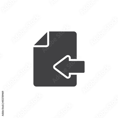File with an inward arrow vector icon