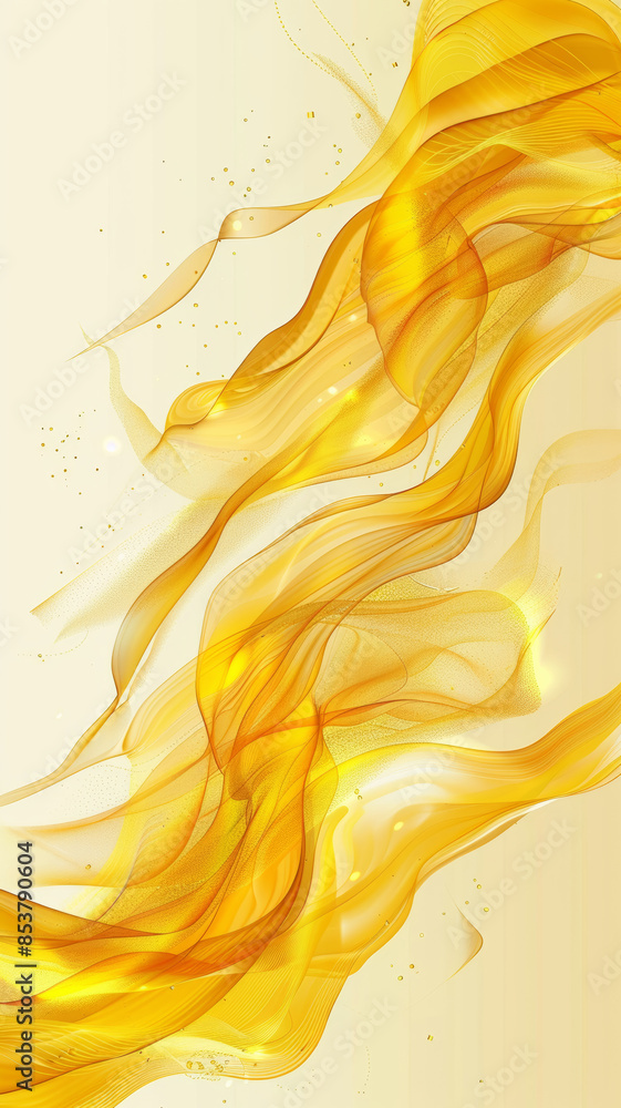 Abstract Yellow Background with Golden Lines Abstract Yellow Background with Golden Lines