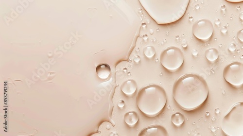 Close-up of Water Droplets on a Smooth Surface, Generative AI