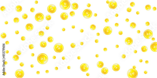 Ferritin round droplets scattered randomly.