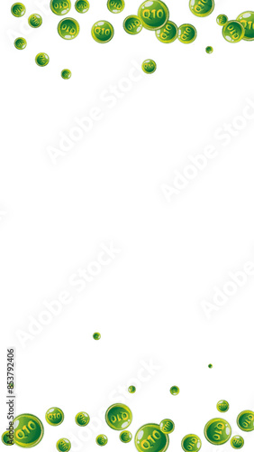 Vitamin Q10 round capsules scattered randomly.