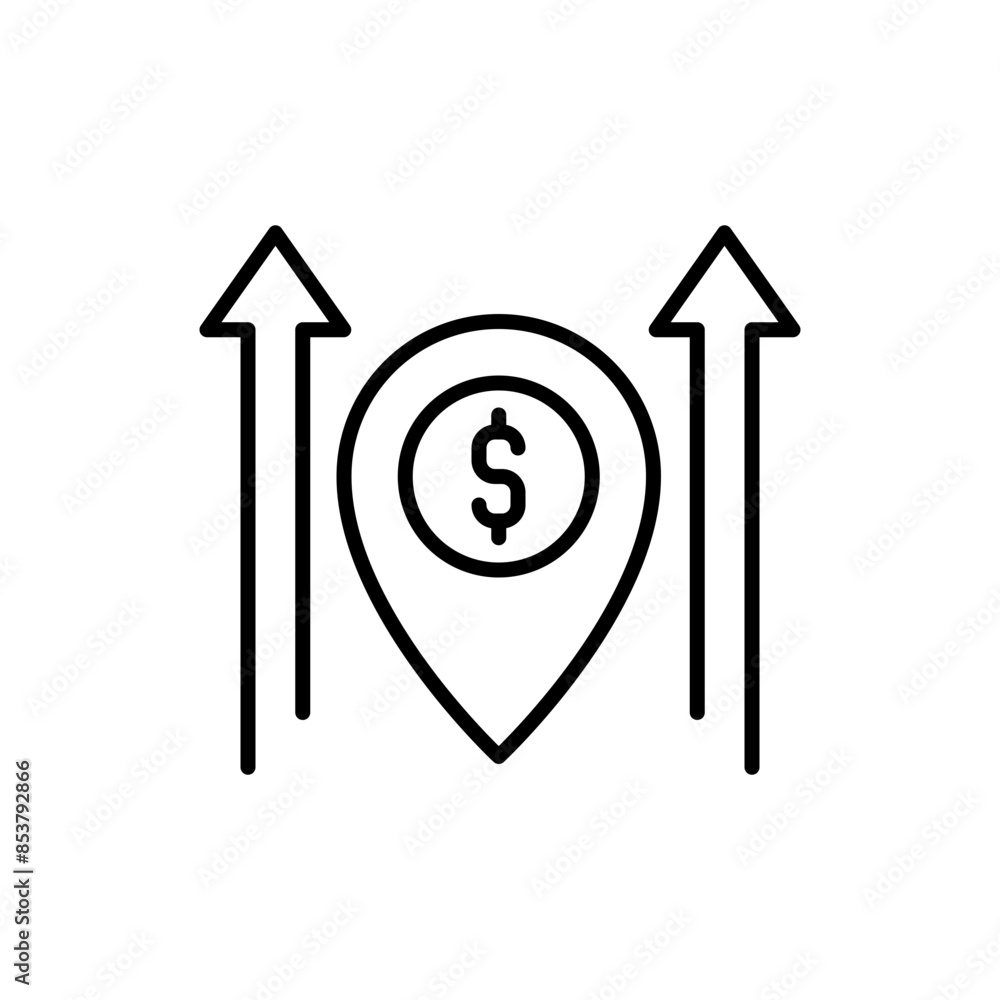 Growth sales outline icons, minimalist vector illustration ,simple transparent graphic element .Isolated on white background Growth sales outline icons, minimalist vector illustration ,simple transparent graphic element .Isolated on white background